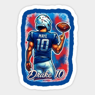 Drake Maye NE QB Caricature Cartoon design Sticker